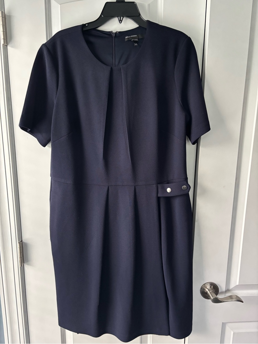 Maggy London Navy Short-Sleeve Ponte Sheath Dress
